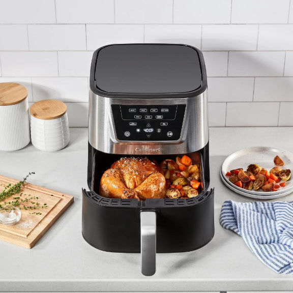 Basket Air Fryer with Chicken Inside